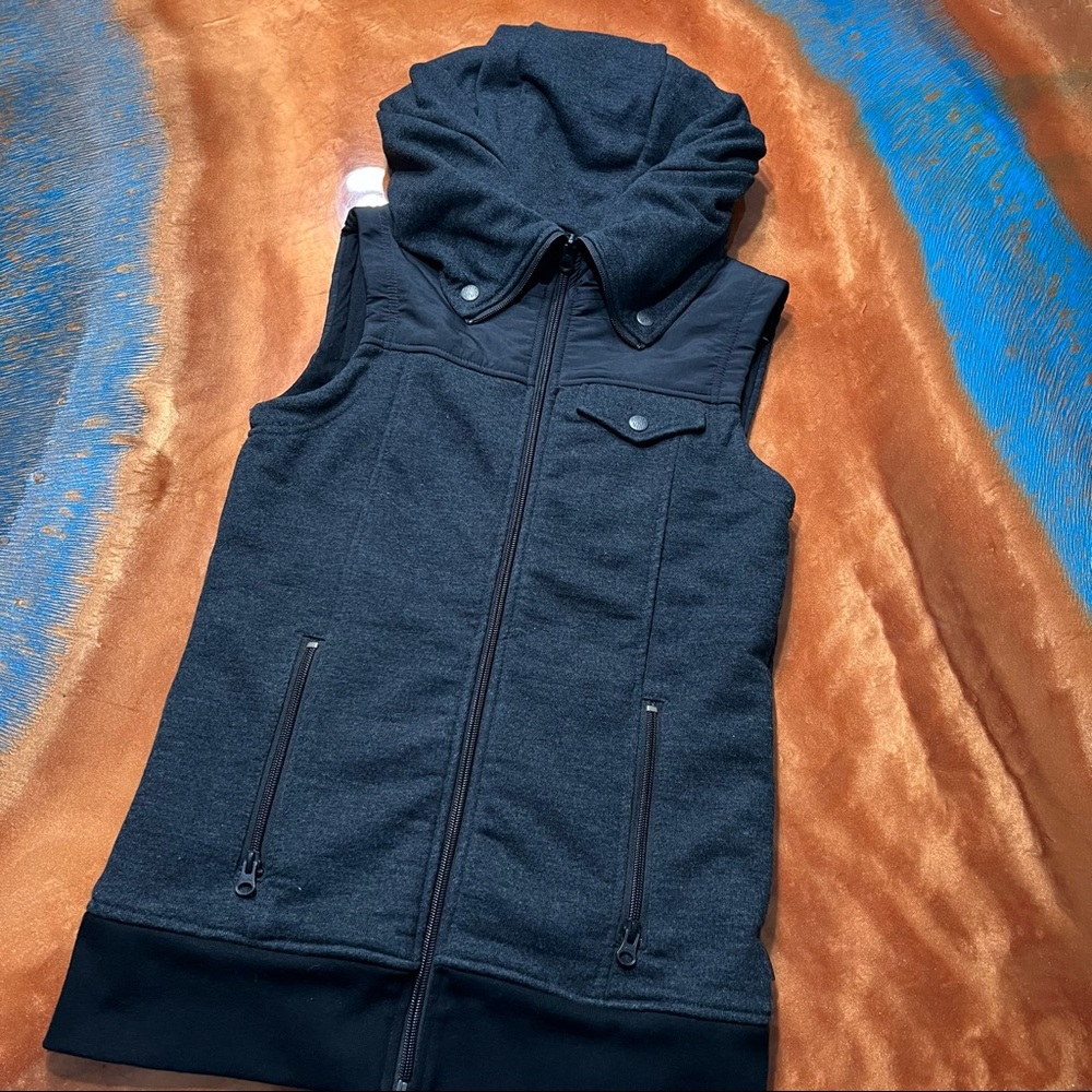 Burton Starr Vest hooded full zip Womens XS Gray